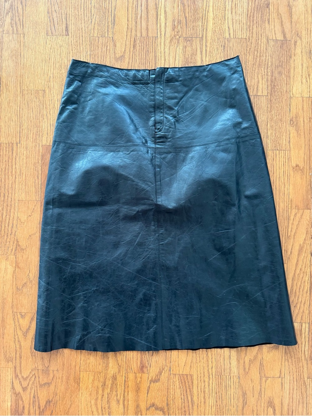 Banana Republic Black Leather A-Line Skirt